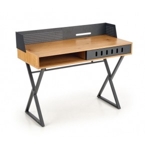 Стол компьютерный HALMAR B43 дуб золотой/черный